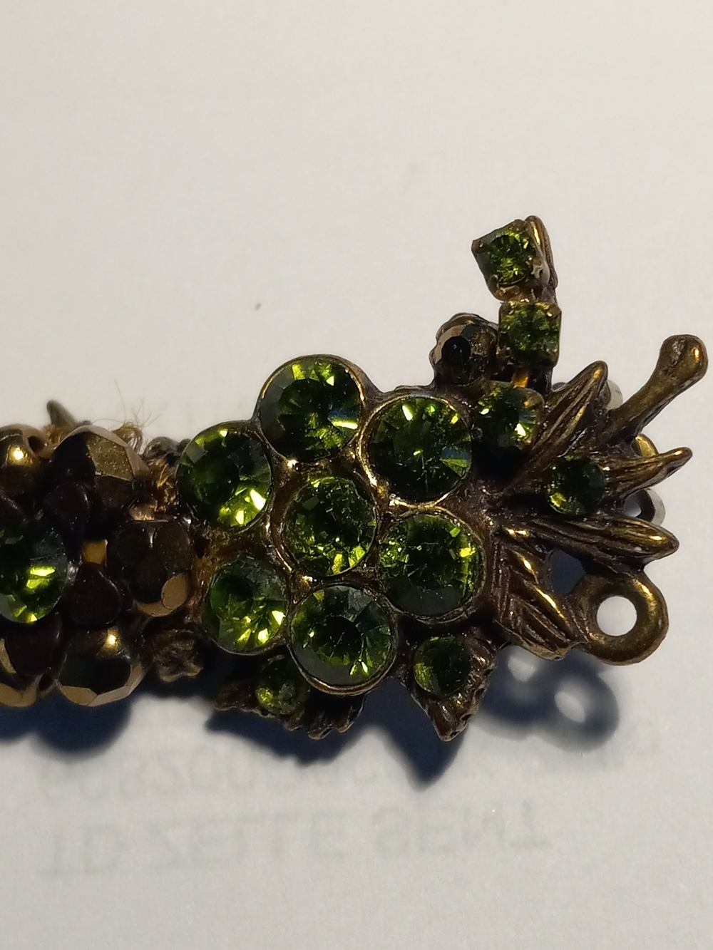 Michal Negrin Olive Green Swarovski Crystal Cluster Earring